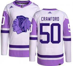 Corey Crawford Chicago Blackhawks Adidas Authentic Hockey Fights Cancer Jersey