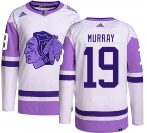 Troy Murray Chicago Blackhawks Adidas Authentic Hockey Fights Cancer Jersey