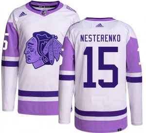 Eric Nesterenko Chicago Blackhawks Adidas Authentic Hockey Fights Cancer Jersey