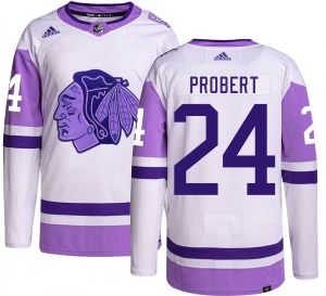 Bob Probert Chicago Blackhawks Adidas Authentic Hockey Fights Cancer Jersey