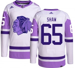 Andrew Shaw Chicago Blackhawks Adidas Authentic Hockey Fights Cancer Jersey