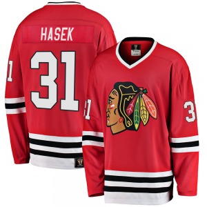 Dominik Hasek Chicago Blackhawks Fanatics Branded Premier Red Breakaway Heritage Jersey