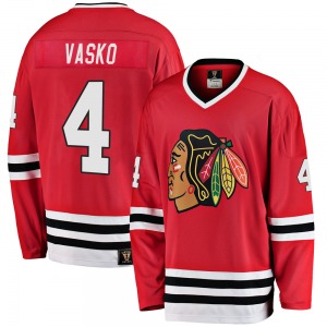 Elmer Vasko Chicago Blackhawks Fanatics Branded Premier Red Breakaway Heritage Jersey