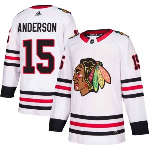 Joey Anderson Chicago Blackhawks Adidas Authentic White Away Jersey