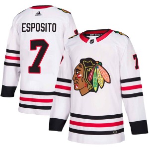 Phil Esposito Chicago Blackhawks Adidas Authentic White Away Jersey