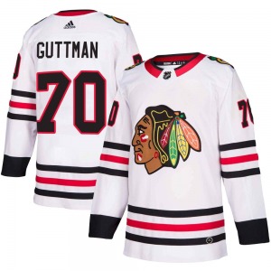 Cole Guttman Chicago Blackhawks Adidas Authentic White Away Jersey
