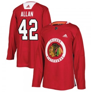 Youth Nolan Allan Chicago Blackhawks Adidas Authentic Red Home Practice Jersey