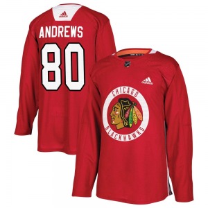 Youth Zach Andrews Chicago Blackhawks Adidas Authentic Red Home Practice Jersey