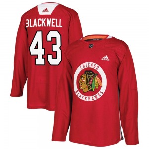 Youth Colin Blackwell Chicago Blackhawks Adidas Authentic Black Red Home Practice Jersey
