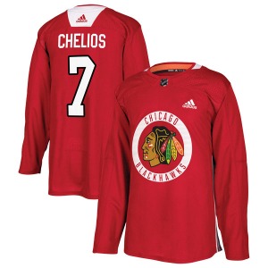 Youth Chris Chelios Chicago Blackhawks Adidas Authentic Red Home Practice Jersey