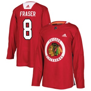 Youth Curt Fraser Chicago Blackhawks Adidas Authentic Red Home Practice Jersey