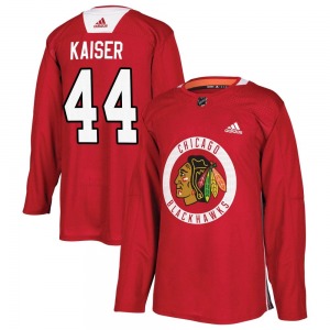 Youth Wyatt Kaiser Chicago Blackhawks Adidas Authentic Red Home Practice Jersey