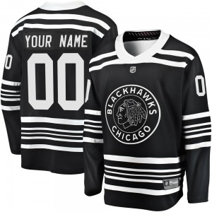 Youth Custom Chicago Blackhawks Fanatics Branded Premier Black Custom Breakaway Alternate 2019/20 Jersey