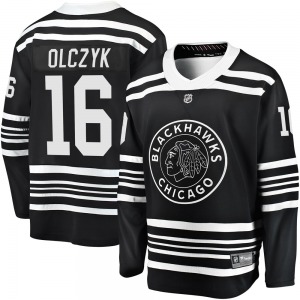 Youth Ed Olczyk Chicago Blackhawks Fanatics Branded Premier Black Breakaway Alternate 2019/20 Jersey