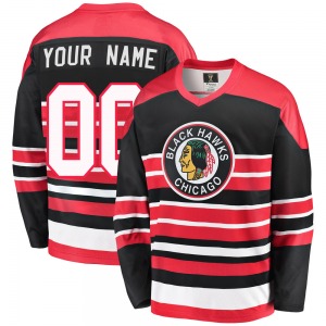 Custom Chicago Blackhawks Fanatics Branded Premier Red/Black Custom Breakaway Heritage Jersey