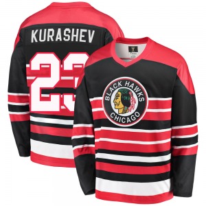 Philipp Kurashev Chicago Blackhawks Fanatics Branded Premier Red/Black Breakaway Heritage Jersey
