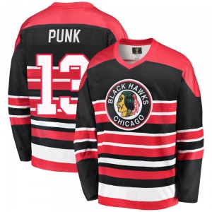 CM Punk Chicago Blackhawks Fanatics Branded Premier Red/Black Breakaway Heritage Jersey