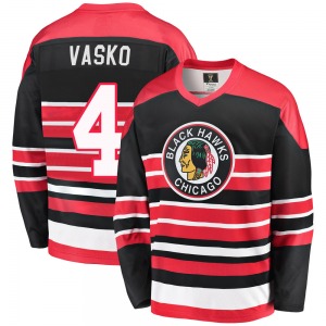 Elmer Vasko Chicago Blackhawks Fanatics Branded Premier Red/Black Breakaway Heritage Jersey