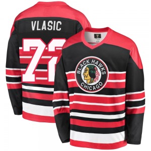 Alex Vlasic Chicago Blackhawks Fanatics Branded Premier Red/Black Breakaway Heritage Jersey