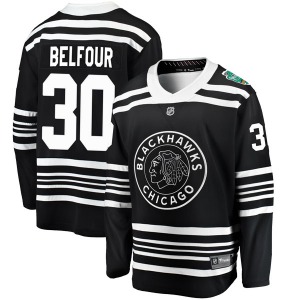Youth ED Belfour Chicago Blackhawks Fanatics Branded Breakaway Black 2019 Winter Classic Jersey