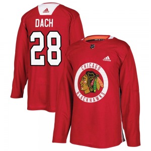 Colton Dach Chicago Blackhawks Adidas Authentic Red Home Practice Jersey