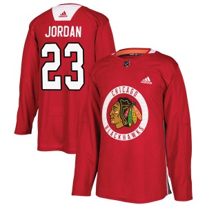 Michael Jordan Chicago Blackhawks Adidas Authentic Red Home Practice Jersey