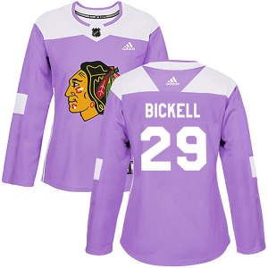 Women's Bryan Bickell Chicago Blackhawks Adidas Authentic Purple Fights Cancer Practice Jersey
