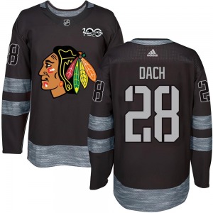 Youth Colton Dach Chicago Blackhawks Authentic Black 1917-2017 100th Anniversary Jersey