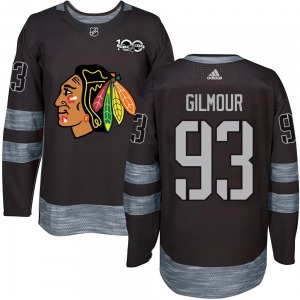 Youth Doug Gilmour Chicago Blackhawks Authentic Black 1917-2017 100th Anniversary Jersey