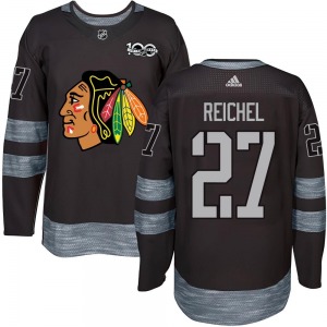 Youth Lukas Reichel Chicago Blackhawks Authentic Black 1917-2017 100th Anniversary Jersey