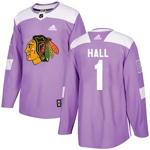 Glenn Hall Chicago Blackhawks Adidas Authentic Purple Fights Cancer Practice Jersey