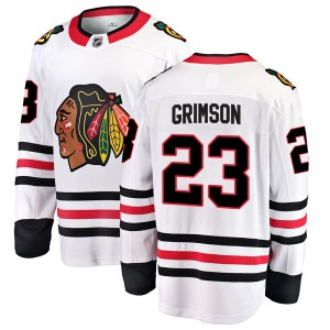 Youth Stu Grimson Chicago Blackhawks Fanatics Branded Breakaway White Away Jersey
