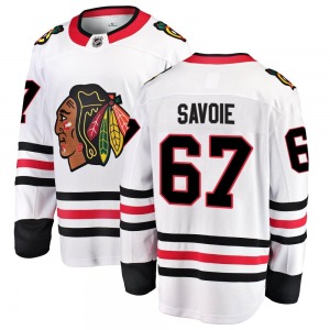 Youth Samuel Savoie Chicago Blackhawks Fanatics Branded Breakaway White Away Jersey