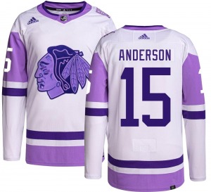Youth Joey Anderson Chicago Blackhawks Adidas Authentic Hockey Fights Cancer Jersey
