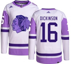 Youth Jason Dickinson Chicago Blackhawks Adidas Authentic Hockey Fights Cancer Jersey