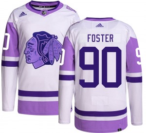 Youth Scott Foster Chicago Blackhawks Adidas Authentic Hockey Fights Cancer Jersey