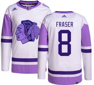Youth Curt Fraser Chicago Blackhawks Adidas Authentic Hockey Fights Cancer Jersey