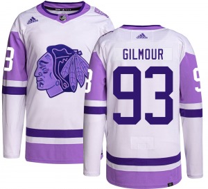Youth Doug Gilmour Chicago Blackhawks Adidas Authentic Hockey Fights Cancer Jersey