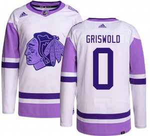 Youth Clark Griswold Chicago Blackhawks Adidas Authentic Hockey Fights Cancer Jersey