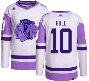 Youth Dennis Hull Chicago Blackhawks Adidas Authentic Hockey Fights Cancer Jersey