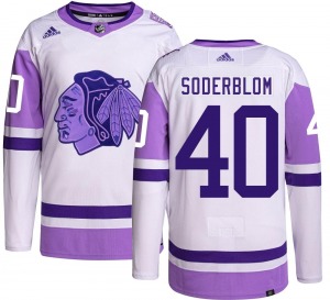 Youth Arvid Soderblom Chicago Blackhawks Adidas Authentic Hockey Fights Cancer Jersey