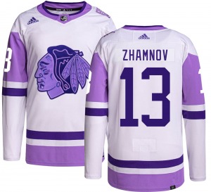 Youth Alex Zhamnov Chicago Blackhawks Adidas Authentic Hockey Fights Cancer Jersey