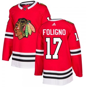 Youth Nick Foligno Chicago Blackhawks Adidas Authentic Red Home Jersey