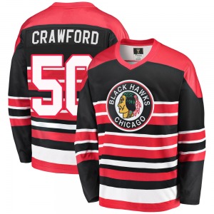 Youth Corey Crawford Chicago Blackhawks Fanatics Branded Premier Red/Black Breakaway Heritage Jersey