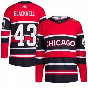 Colin Blackwell Chicago Blackhawks Adidas Authentic Black Red Reverse Retro 2.0 Jersey