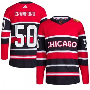 Corey Crawford Chicago Blackhawks Adidas Authentic Red Reverse Retro 2.0 Jersey