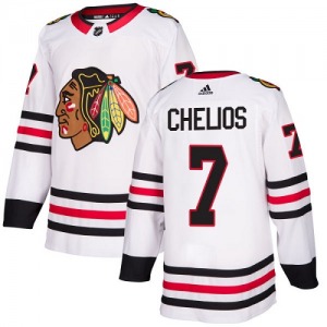 Women's Chris Chelios Chicago Blackhawks Adidas Authentic White Away Jersey