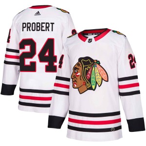Youth Bob Probert Chicago Blackhawks Adidas Authentic White Away Jersey