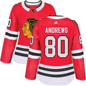 Women's Zach Andrews Chicago Blackhawks Adidas Authentic Red Home Jersey