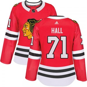 Women's Taylor Hall Chicago Blackhawks Adidas Authentic Red Home Jersey